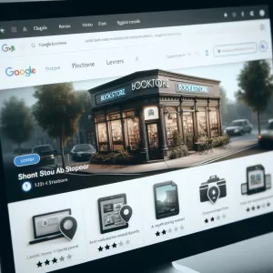 Perfil de empresa local exibido no Google com avaliações e localização