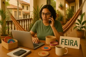 Cena de autônomo brasileiro diversificando fontes de renda.