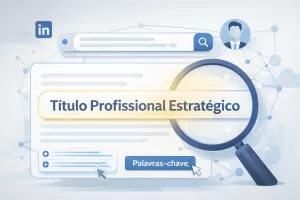 Visual conceitual representando a importância do título profissional no LinkedIn